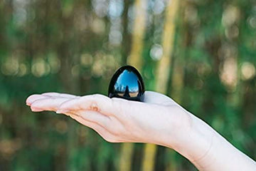 Obsidian Egg | Gia Certified Jade Egg Obsidian | Large Jade Egg Crystal | Massage Stone for Healing | Jade Egg for Women | Jade Egg Kegel | Jade Egg for Kegels or Pelvic Floor Yoga – with eCourse