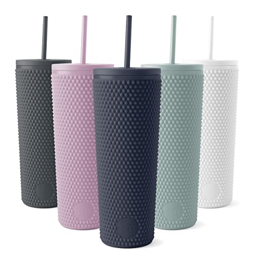 Simple Modern Plastic Matte Studded Tumbler with Lid and Straw