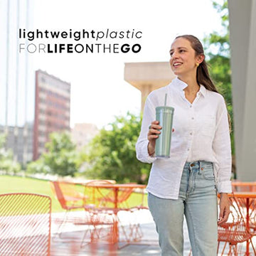 Simple Modern Plastic Matte Studded Tumbler with Lid and Straw