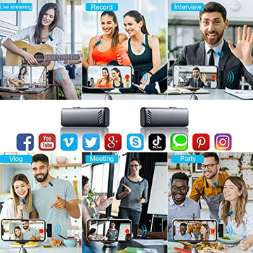 Micrófono para iPhone iPad Android, reducción de sonido, cancelación de ruido para TikTok, Instagram, YouTube